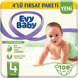 Evy Baby Maxi 4 Numara Organik Cırtlı Bebek Bezi 108 Adet