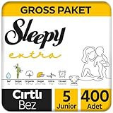 Sleepy Extra Günlük Aktivite Gross 5 Numara Organik Cırtlı Bebek Bezi 400 Adet