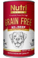 Nutri Canin Grain Free Biftekli Kıyılmış Yaş Köpek Maması 400 gr Tekli