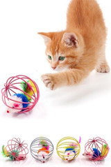 Kitchen Beauty Hareketli Peluş Tüylü Tırmalama Yavru Top Kedi Oyuncağı