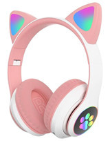 Ally 23M Kedi Kulak Kulak Üstü Kablosuz Bluetooth Kulaklık Pembe