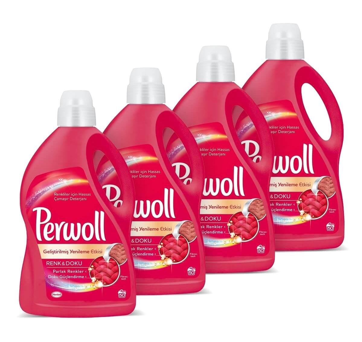 Perwoll Hassas Çamaşırlar İçin 200 Yıkama Renkliler İçin Sıvı Deterjan 4x3 lt