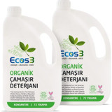 Ecos3 Organik Konsantre 144 Yıkama Tüm Renkler İçin Sıvı Deterjan 2x2.5 lt