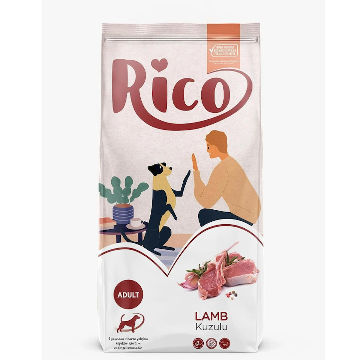 Rico Kuzu Etli Orta Irk Yetişkin Köpek Maması 3 Kg