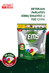 Tems Kokulu Tablet Bulaşık Makinesi Deterjanı 36 Adet