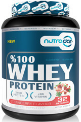 Nutraday Çilekli Whey Protein Protein Tozu 976 gr