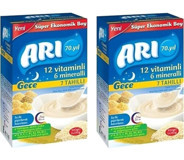 Ari Gece Laktozlu Tahıllı Probiyotikli Kaşık Maması 2x500 gr