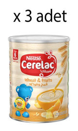 Nestle Cerelac Buğday Meyveli Probiyotikli Kaşık Maması 3x400 gr