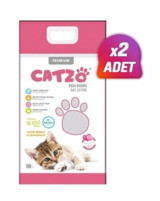 Catzoo Bebek Pudrası Kokulu Topaklanan İnce Taneli Bentonit Kedi Kumu 2x10 lt