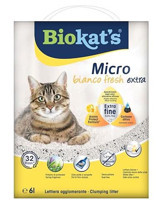 Biokat's Micro Bianco Fresh Extra Topaklanan İnce Taneli Bentonit Kedi Kumu 6 lt