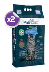 PatiCat Topaklanan İnce Taneli Aktif Karbonlu Bentonit Kedi Kumu 2x10 lt