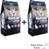 Gattino Bebek Pudrası Kokulu Topaklanan İnce Taneli Bentonit Kedi Kumu 2x10 lt