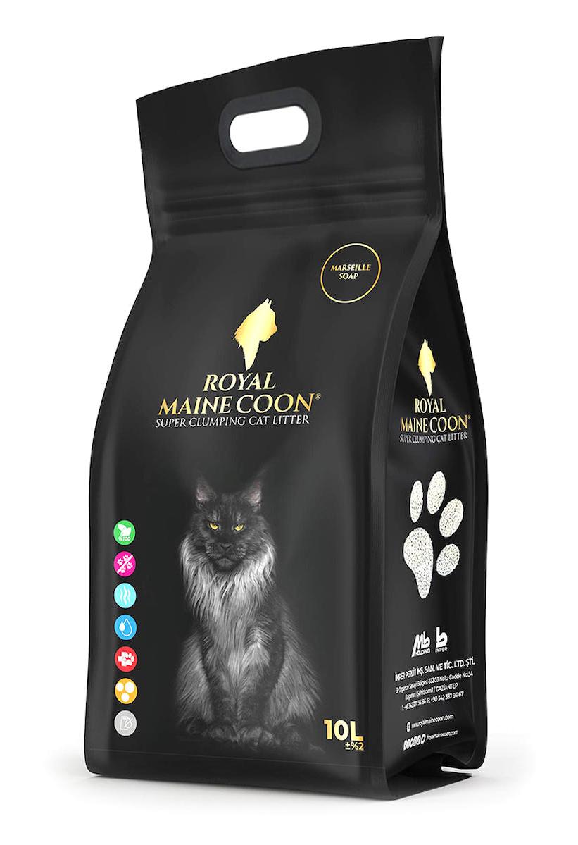 Royal Maine Coon Marsilya Sabun Kokulu Topaklanan İnce Taneli Bentonit Kedi Kumu 10 lt