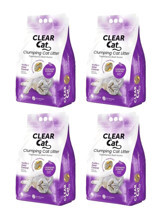 Clear Cat Lavanta Kokulu Topaklanan İnce Taneli Bentonit Kedi Kumu 4x10 lt
