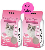 Less Trail Bebek Pudrası Kokulu Topaklanan İnce Taneli Bentonit Kedi Kumu 2x10 lt
