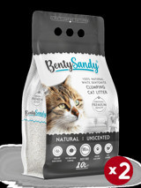 Benty Sandy Natural Topaklanan İnce Taneli Bentonit Kedi Kumu 2x10 lt