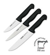 Pirge Pro2002 Çelik 3 Parça Kurban Bıçağı Seti