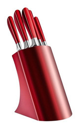 Karaca Flash Red Paslanmaz Çelik Standlı 6 Parça Mutfak Bıçağı Seti