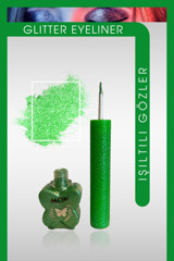 Mov Glitter Yeşil İnce Uçlu Fırça Likit Eyeliner