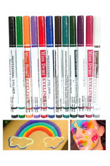 Roesıa Rose Cosmetics 12'li Suya Dayanıklı Mat Pastel Çok Renkli Kalıcı Likit Eyeliner