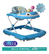Casual 4 Tekerlekli 3 Kademeli Oyuncaklı Müzikli Örümcek Yürüteç Mavi