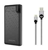 Philips Dlp2010Nb/62 10000 mAh Hızlı Şarj Micro Type C - USB Powerbank Gri - Siyah