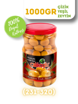Çalıkoğlu Çizik Yeşil Zeytin Pet Kavanoz 1 kg