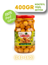Çalıkoğlu Kokteyl Yeşil Zeytin Pet Kavanoz 400 gr