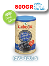 Çalıkoğlu Az Tuzlu Gemlik Siyah Zeytin Teneke 800 gr