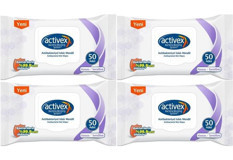 Activex Hassas Ciltler Antibakteriyel 50 Yaprak 4'lü Islak Mendil