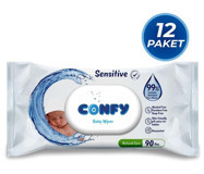 Confy Premium Sensitive 90 Yaprak 12'li Islak Mendil