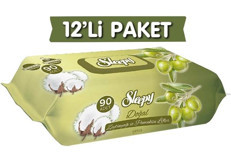 Sleepy Doğal Zeytinyağlı 90 Yaprak 12'li Islak Mendil