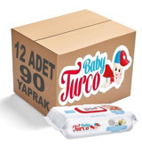 Baby Turco Beyaz Sabun Kokulu 90 Yaprak 12'li Islak Mendil