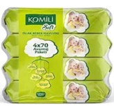 Komili Soft Zeytinyağlı 70 Yaprak 4'lü Islak Mendil
