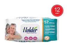 Holder Vücut Temizleme 52 Yaprak 12'li Islak Mendil