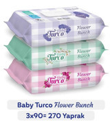 Baby Turco Flower Bunch 90 Yaprak 3'lü Islak Mendil