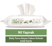 Baby Turco Beyaz Sabun Kokulu 90 Yaprak Islak Mendil