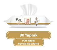 Pure Baby Organik Pamuklu 90 Yaprak Islak Mendil