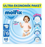 Molfix Anne Kucağı Gibi Rahat 6 Numara Bantlı Bebek Bezi 68 Adet
