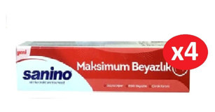 Sanino Maksimum Beyazlık Naneli Florürlü Diş Macunu 4x75 ml