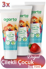 Agarta Çilekli Organik Florürsüz Diş Macunu 3x75 ml