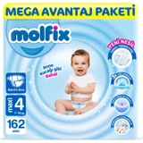 Molfix Anne Kucağı Gibi Rahat 4 Numara Cırtlı Bebek Bezi 162 Adet