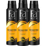 Fa Freshly Free Misket Limonu & Zencefil Sprey Erkek Deodorant 3x150 ml