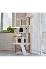 Nursoft Oturaklı Oyuncaklı Merdivenli Katlı 165 cm Kedi Tırmalama Evi