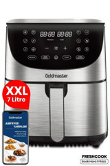 Goldmaster Freshcook Airfryer 7 lt Tek Hazneli Led Ekranlı Yağsız Sıcak Hava Fritözü İnox