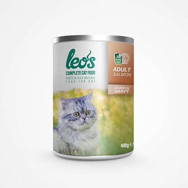 Leos Somonlu Parça Etli Soslu Yetişkin Yaş Kedi Maması 12x400 gr