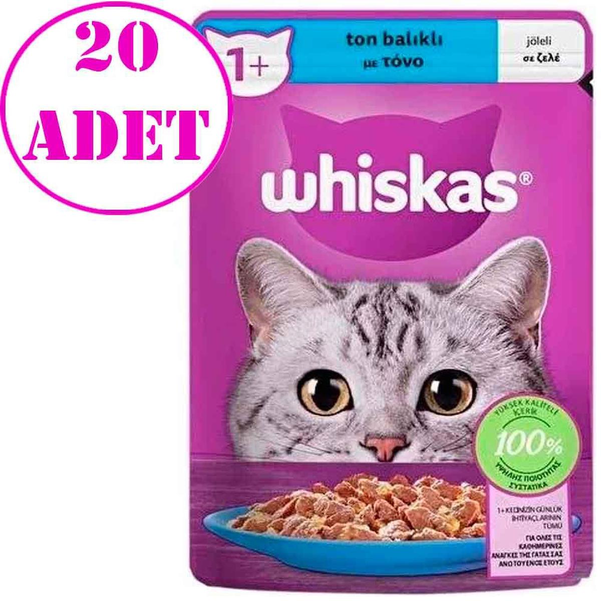 Whiskas Ton Balığı Jöleli Yetişkin Yaş Kedi Maması 20x85 gr