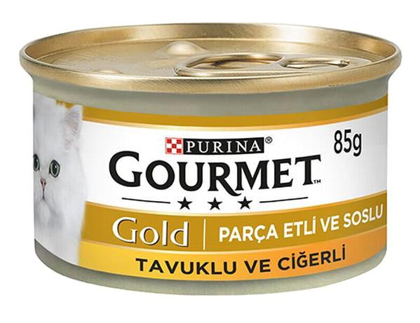 Purina Gourmet Gold Ciğer Tavuk Parça Etli Soslu Yetişkin Yaş Kedi Maması 12x85 gr