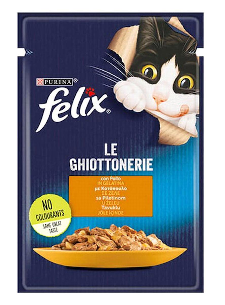 Purina Felix Le Ghiottonerio Tavuk Yetişkin Yaş Kedi Maması 6x85 gr