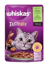 Whiskas Tasty Mix Kuzu Eti Soslu Yetişkin Yaş Kedi Maması 12x85 gr